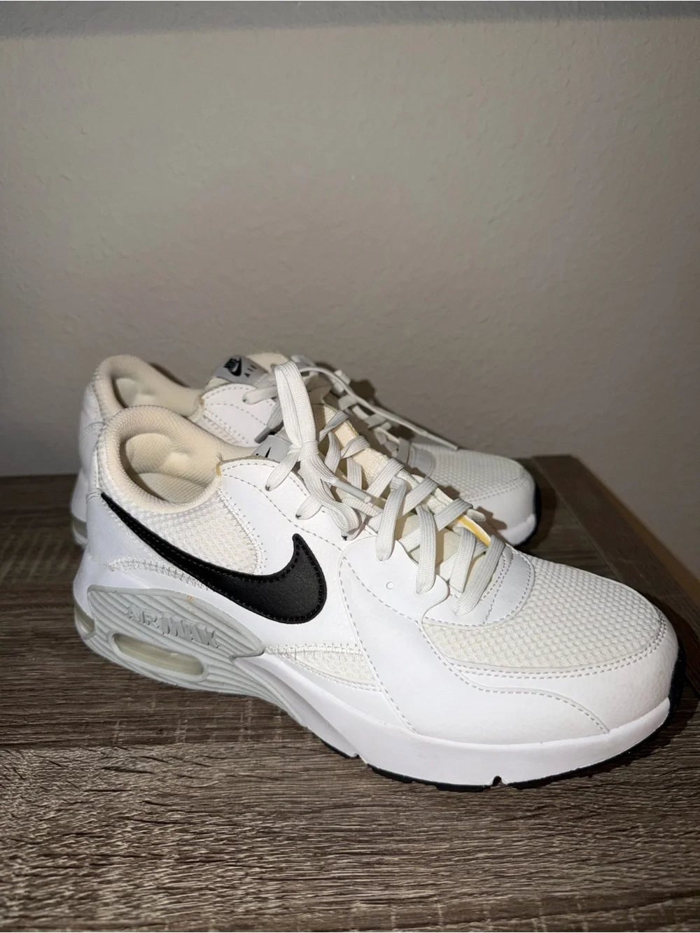 Nike White and Black Air-Cushioned Running Shoes